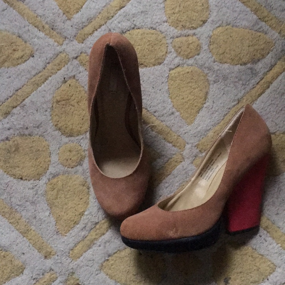 suede neutral heels